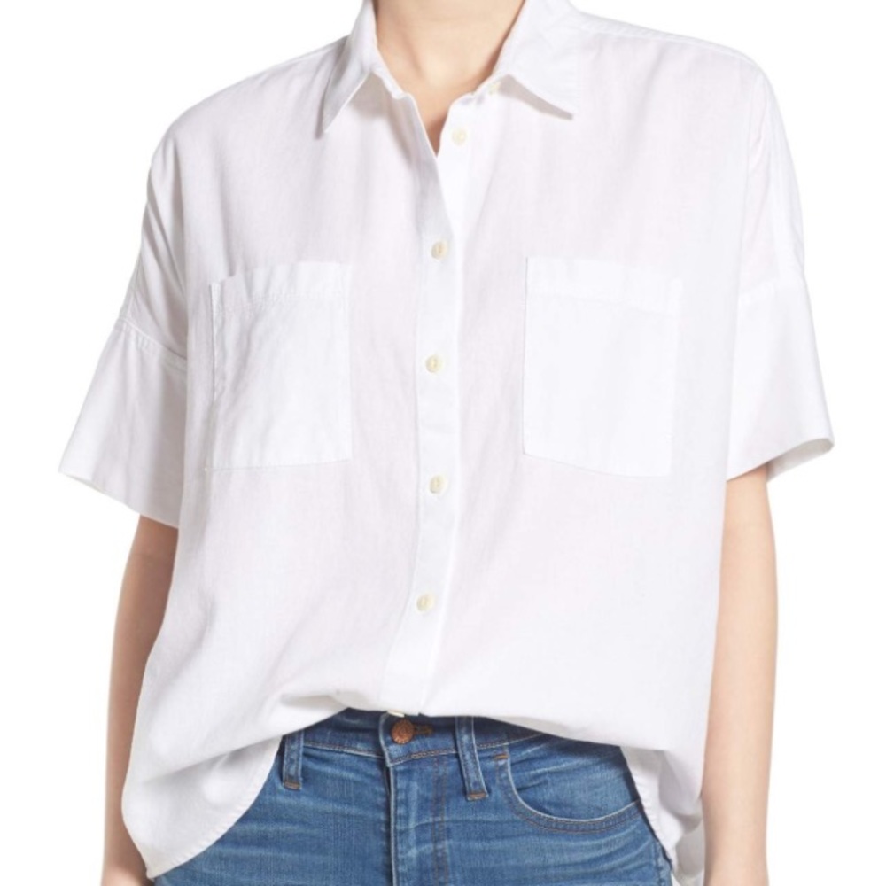Madewell White Cotton Courier Shirt XS